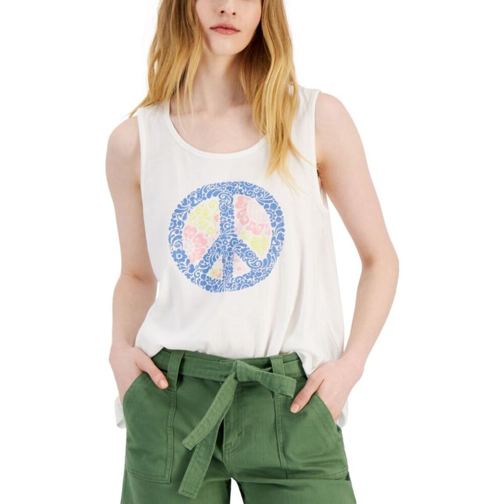 Style & Co Womens Cotton Printed Tank Top